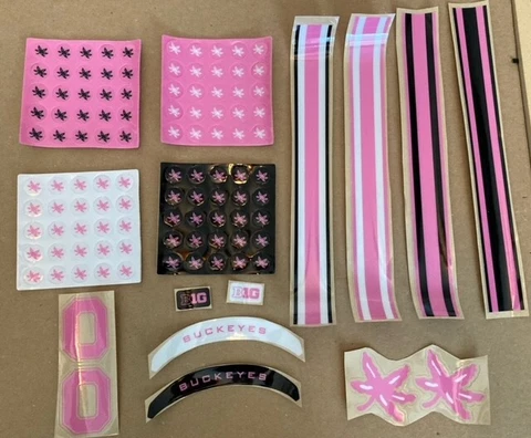 Ohio State Buckeyes Pink Breast Cancer Awareness BCA MINI Football Helmet Decals Cover