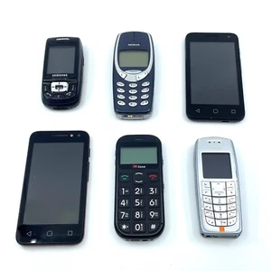 Lot de 6 téléphones portables vintage - Nokia, Samsung, Alcatel, etc. - Job - Photo 1/4
