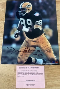 Packers SB I & II Champ DAVE ROBINSON Signed 8x10 Auto Photo w/ HOF 2013 COA - Picture 1 of 4