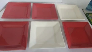 Lot of 6 Pier 1 Imports Plates 8" Luncheon Salad Solid Essential Colors - Picture 1 of 9