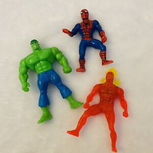 Hulk Spiderman Marvel Heroes Fantastic Four Human Torch Mcdonalds Toy Figure Lot