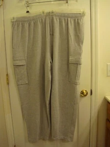 KING SIZE warme GEWICHT CARGO SWEATHOSE hellgrau ELASTISCHE TAILLE Größe 4XL NEU - Bild 1 von 10