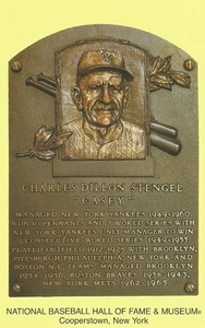 Postal Casey Stengel Salón de la Fama de los Yankees de Nueva York Cooperstown COMO NUEVA - Imagen 1 de 1