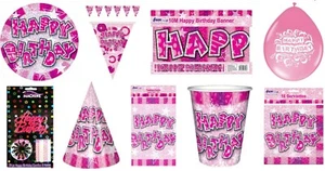 Set For 8 Pink Happy Birthday Party Set Decor Tableware Balloons Cups Candles - Picture 1 of 10