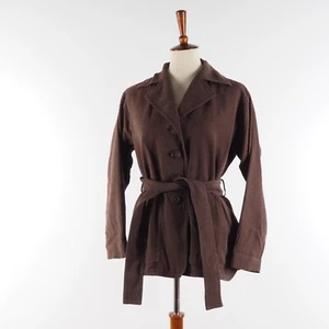 Vintage YSL Yves Saint Laurent Variation Womens Belted Brown Jacket S Small US4  - Picture 1 of 9