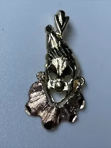 Vintage Michael Anthony 14k Gold Two Tone Gold Clown Pendant Necklace Charm - Picture 1 of 7