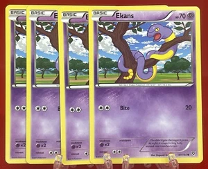 4X Juego de cartas coleccionables Pokémon Ekans 47/146 XY conjunto base regular común inglés 2014 LP - Imagen 1 de 2