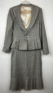 WHBM Suit Skirt Womens 6 8 Tweed 3 Button Gray Office Career Professional Read - Picture 1 of 15