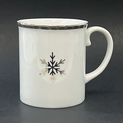 Target SILVER NOEL SNOWFLAKE / ARCTIC SOLSTICE Porcelain Trim Mug 4" - Image 1 of 4