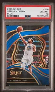 2023-24 Panini Select - Courtside #256 Stephen Curry BLUE PRIZM PSA 10 - Foto 1 di 2