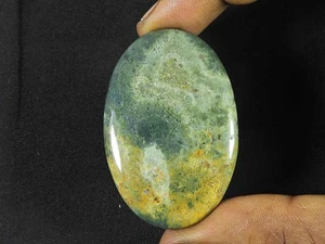 Piedra preciosa cabujón suelta forma ovalada jaspe natural océano 31X47X05 mm 65,65 quilates q487 - Imagen 1 de 9