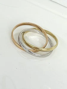 14Kt Three Gold Crossover Ring, 4 Grams, Size 7.5, 2mm Moris Jewelry. - Picture 1 of 11
