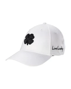 NEW Black Clover Live Lucky Premium Clover #1 Black/White Fitted S/M Golf Hat - Picture 1 of 2