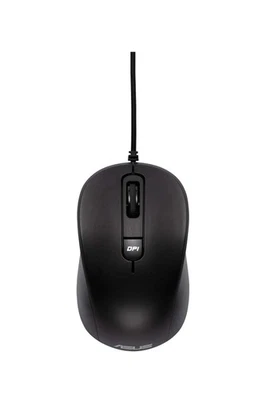 ASUS MU101C Wired Blue Ray Silent Mouse (Ambidextrous, 3200 dpi, Quiet) Black - Image 1 of 2