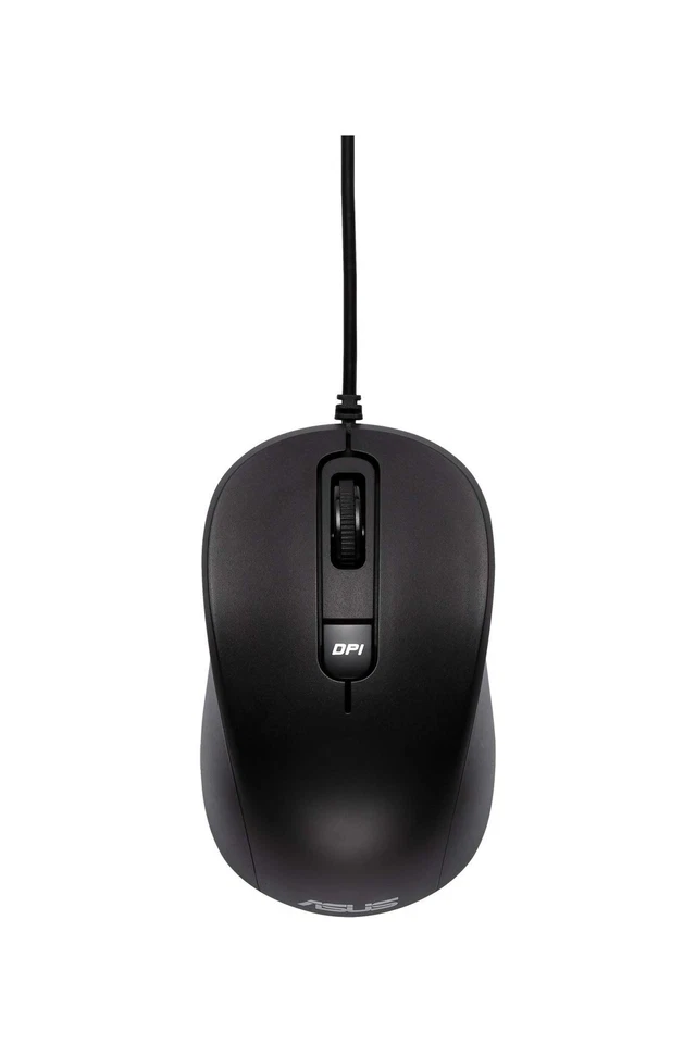 ASUS MU101C Wired Blue Ray Silent Mouse (Ambidextrous, 3200 dpi, Quiet) Black - Image 1 of 2