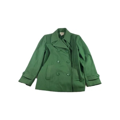 Chaquetón de lana vintage ST. JOHN’S BAY, abrigo forrado de doble botonadura. Verde Talla Grande Foto 1 de 4