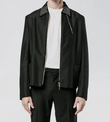 $1995 Valentino Para hombres US 38/EU 48 Negro Cuello Ojal Sólido Cremallera Completa Chaqueta Foto 1 de 4