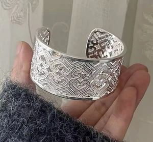 EDLES Manschetten Armband 925 SILBER massiv Armkette BREITER ARMREIF Armzange - Bild 1 von 5