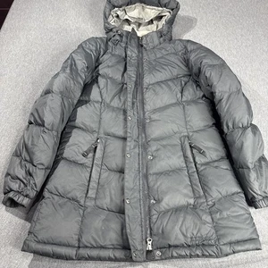 L.L. Bean Women’s Goose Down Puffer Parka Jacket Small Black Fleece Lined Hooded - Picture 1 of 11