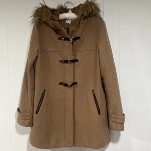 Cole Haan Wool Toggle Coat 12 Damen Signature Duffle Jacket mit Kapuze  - Bild 1 von 9