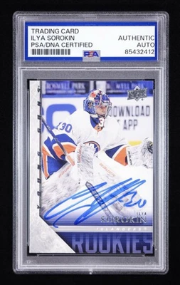 Ilya Sorokin Signed 2020 Upper Deck #T88  (PSA) - Image 1 of 2