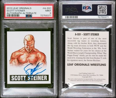 PSA 9 2012 Leaf Originals Wrestling Alternate Art Autograph Scott Steiner POP1 - Image 1 of 3
