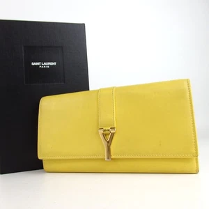 Authentic SAINT LAURENT Y-Line Continental Wallet purse leather[Used] - Picture 1 of 16