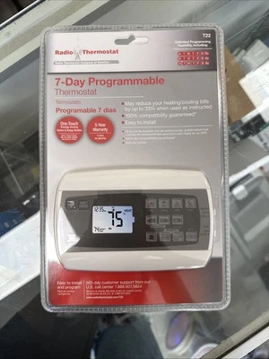 Radio Thermostat T22 7-Day Programmable Thermostat, White Sealed - Image 1 of 3