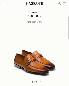 Magnanni Cognac Salas Men’s Dress Shoe Size 8.5  M Style 19232 EUC - Picture 1 of 12