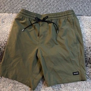 Volcom Shorts Herren Small Olivgrün Kordelzug Gummibund Freizeit Badehose - Bild 1 von 5