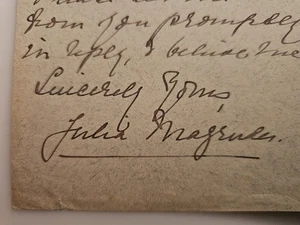1900 Julia Magruder ELA a Arthur Stedman sobre la guerra de los bóers y oficial de Estados Unidos en África - Imagen 1 de 4