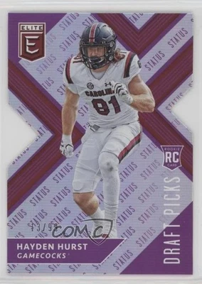 2018 Panini Elite Draft Picks Status Purple Die-Cut /99 Hayden Hurst Rookie RC - Image 1 of 2