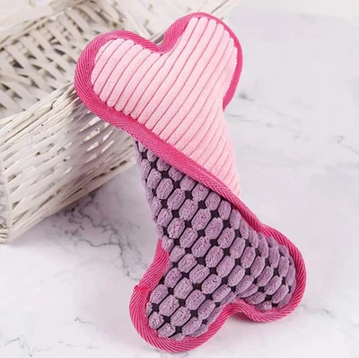 2pcs Plush Squeaky Bone Toys – Fun & Soft Chew Toys for All Dog Sizes - NEW - Image 1 of 4