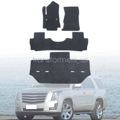 2015-2020 For Cadillac Escalade Front & Rear Velour Floor Mats Carpet Anti-Slip - Image 1 of 4