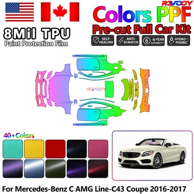 Película de protección de pintura PPF para Mercedes-Benz C AMG Line-C43 cupé 2016-2017 Foto 1 de 4