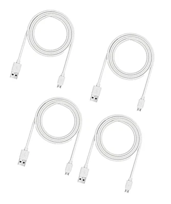 4x Micro Data & Fast Charging Phone Cable 6ft USB 2.0 A Male to Micro B Male 4pc - Image 1 of 4