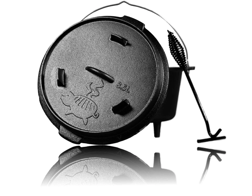 grillschweine Dutch Oven - BBQ Feuertopf - Schmortopf - 8.5L / 9QT mit Füße