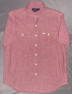 Polo Ralph Lauren Hemd Herren Medium Rot Knopfleiste Kurzarm Classic Fit - Bild 1 von 5