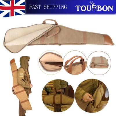 TOURBON Canvas Shooting Gun Slip Bag Long Rifle Storage Scope Cover Padded Gift - Image 1 of 4