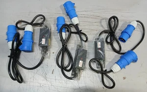 3x 16Amp Stecker auf 16Amp Buchse IP44 Adapter Konverter Kabel - Bild 1 von 3