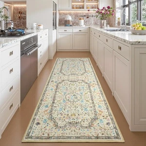 Beige Hallway Runner Rug 2x6,Vintage Machine Washable Kitchen Runner Area Rug... - Picture 1 of 6