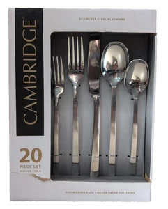 Juego de 20 cubiertos de acero inoxidable satinado Cambridge Beacon 4 ajustes de lugar NUEVO - Imagen 1 de 4