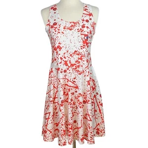 Vestido sin mangas blanco Splash con aspecto rojo salpicaduras de sangre, TALLA GRANDE - Imagen 1 de 5
