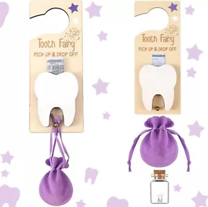 3 Pcs Tooth Fairy Holder Bag Door Hanger with Money Purple - Picture 1 of 6