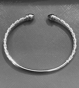 Pointy Ends Sterling Silver plated steel West Indian Bangle ( 11.7 grams) - Picture 1 of 3