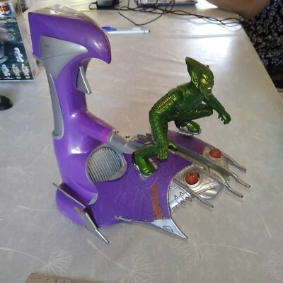 Spider-man  the movie  Electronic Battle Attack Green Goblin Glider 2002 Toy Biz - Immagine 1 di 2