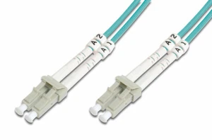 2.5M OM3 50/125 LC-LC DLX 2.8mm FIBRE OPTIC CABLE - AQUA - Picture 1 of 1