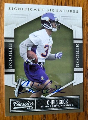 CHRIS COOK, 2010 SIGNIFICANT SIGNATURES ROOKIE CARD #121, AUTO sn/499, VIKINGS - Image 1 of 2