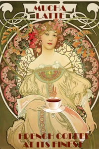 Mucha Latte Café Champenoise 1897 Vintage Art Nouveau Mural - AFFICHE 20x30 - Photo 1 sur 4