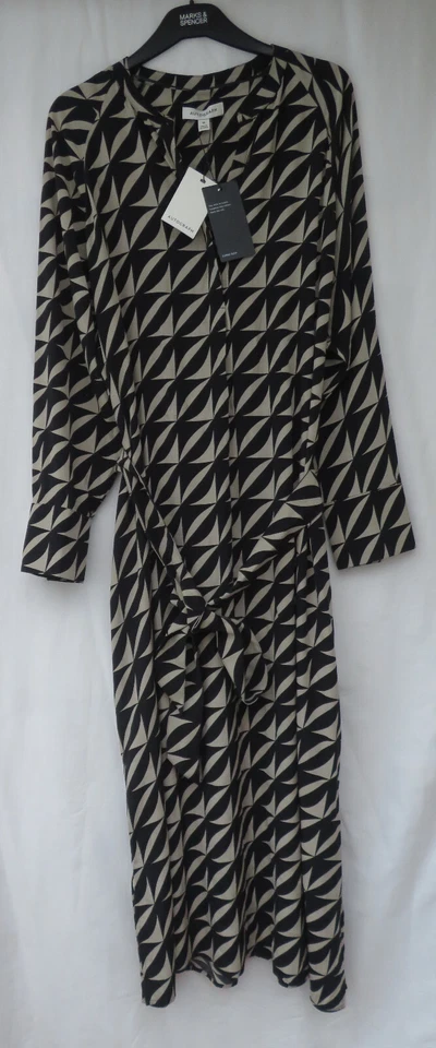 LADIES MARKS AND SPENCER AUTOGRAPH BLACK MIX MAXI DRESS WITH CUPRO SIZE 16